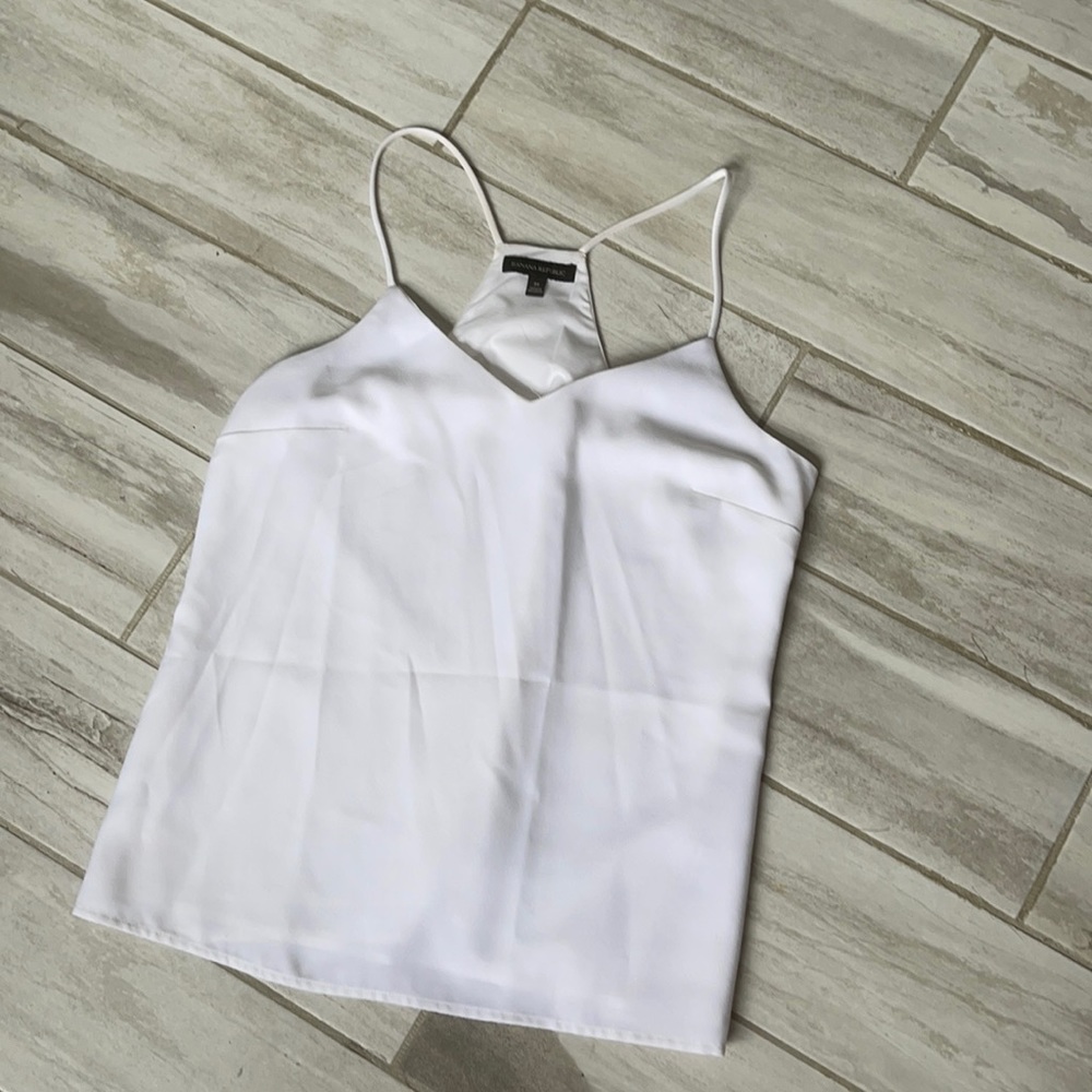 Banana republic lined white tank blouse